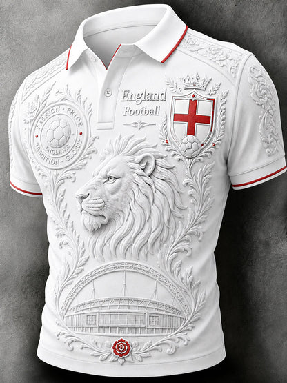 Retro England Football Fan Art Print Casual Jersey