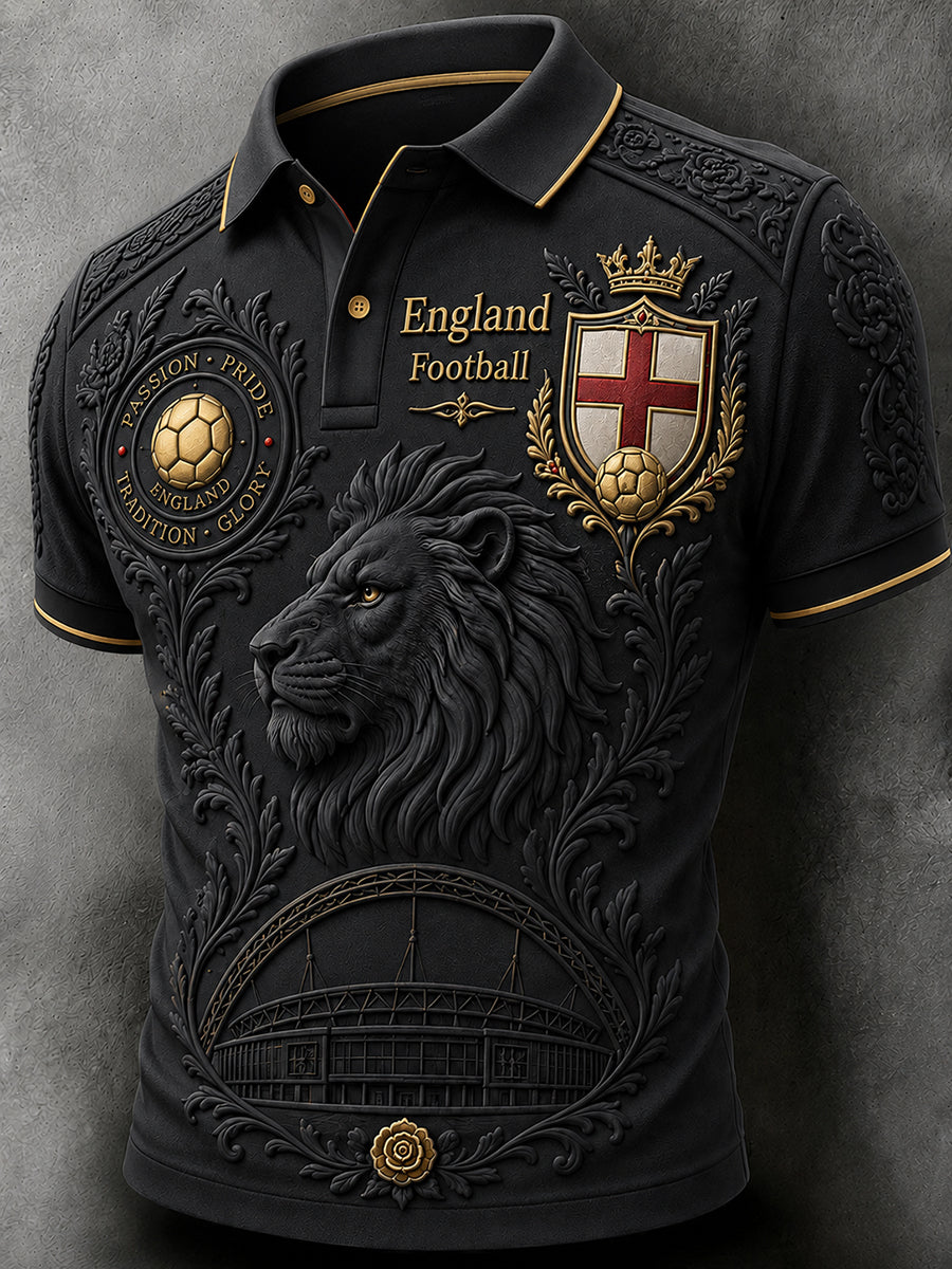Retro England Football Fan Art Print Casual Jersey