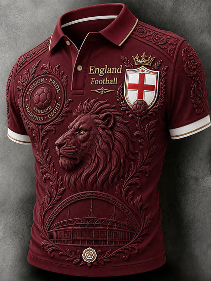 Retro England Football Fan Art Print Casual Jersey