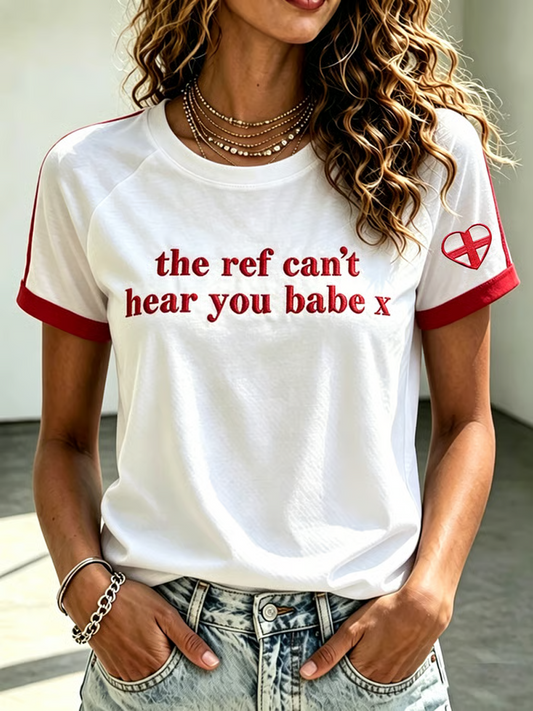 Women's UK Football Lover England Printed round neck short sleeve T-shirt