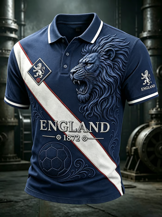 Men's UK Football Lover England Printed polo shirt