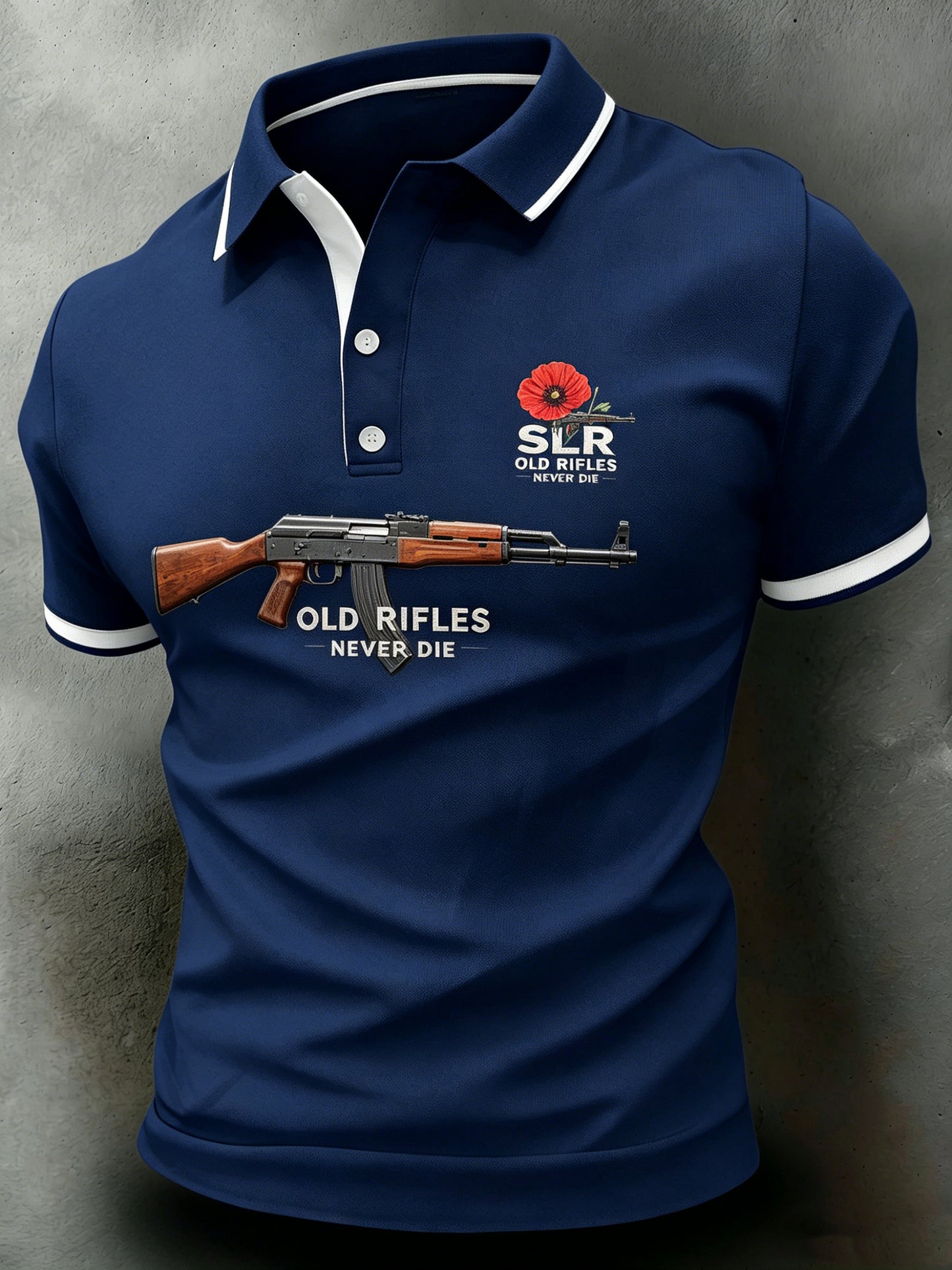 Men's British Veteran Weapon Series Art Print Polo