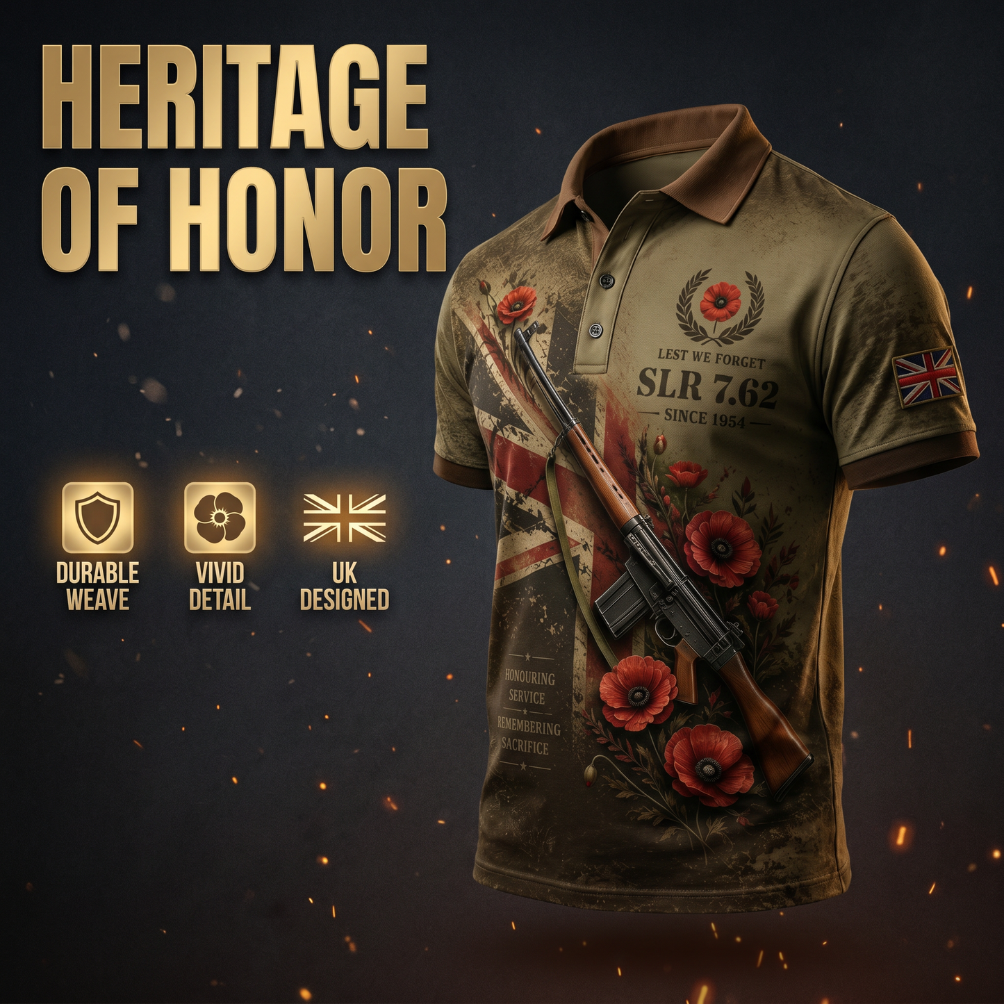 Men's Retro Weapon Print Short-Sleeve Polo Shirt