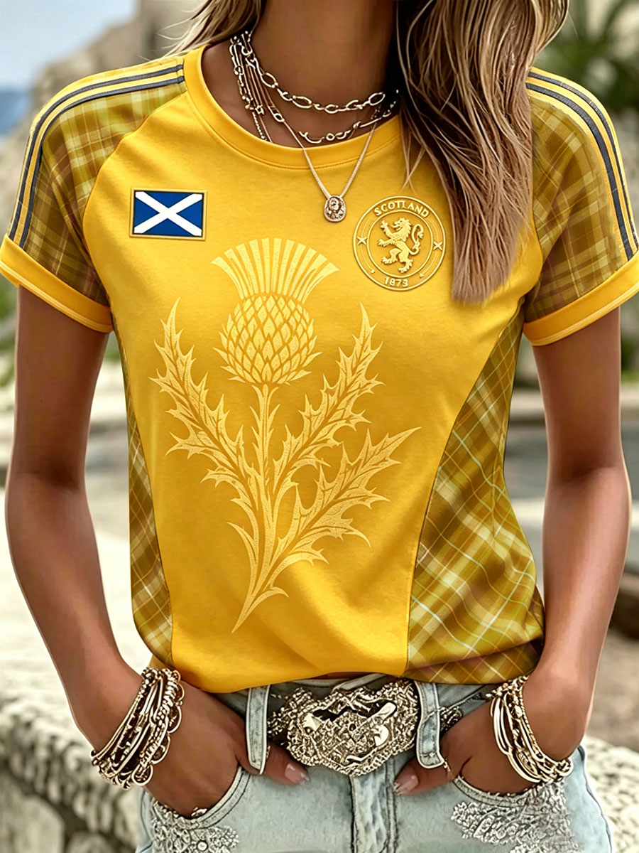 Women's SCOTLAND Printed round neck short sleeve T-shirt