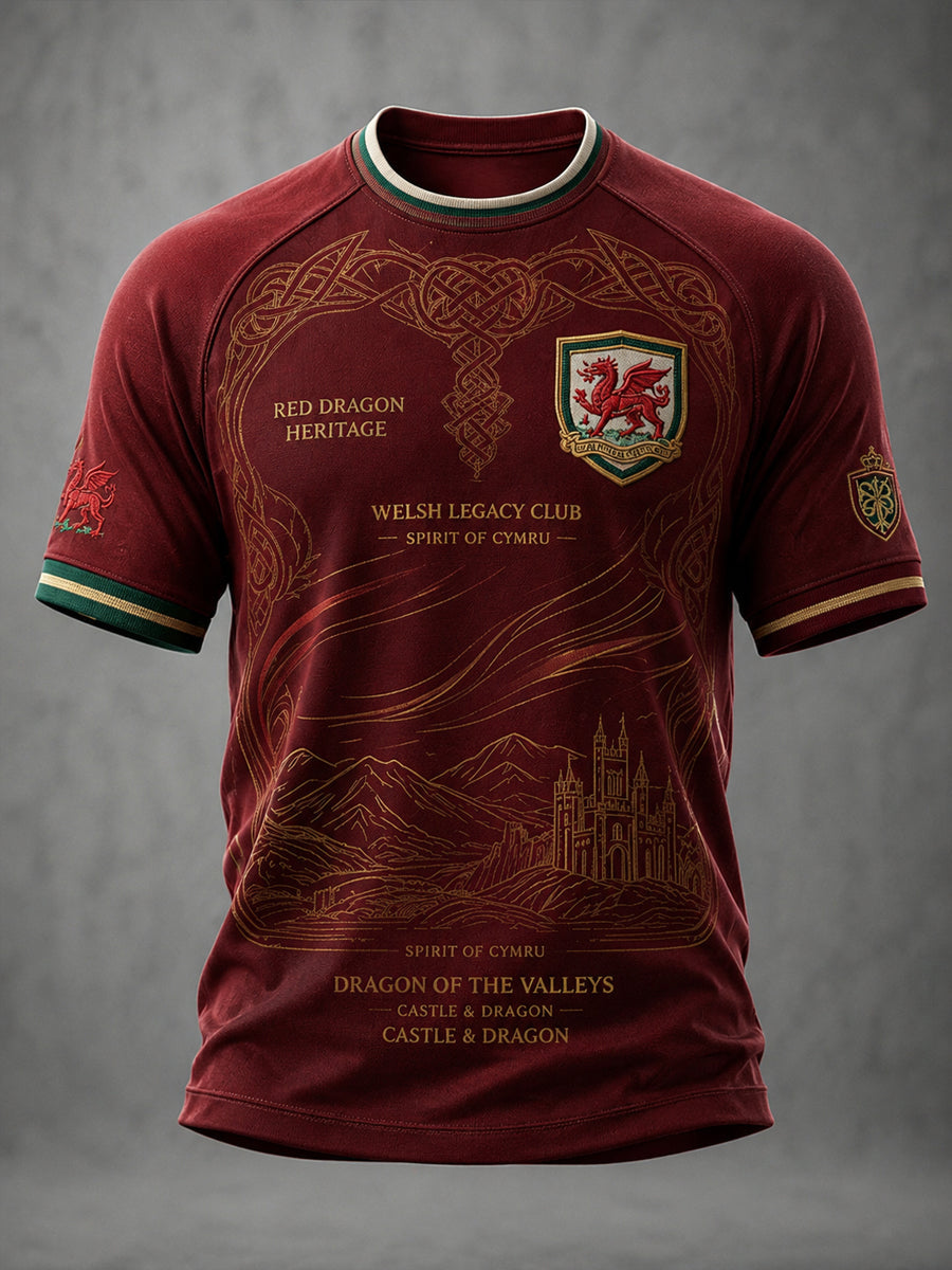 Men's Welsh Dragon Printed Casual short sleeves t-shirt