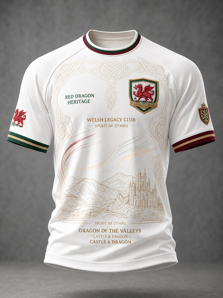 Men's Welsh Dragon Printed Casual short sleeves t-shirt