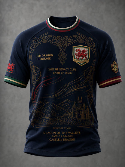 Men's Welsh Dragon Printed Casual short sleeves t-shirt
