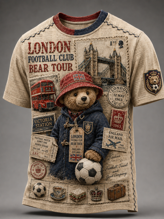 Men's Paddington Bear Football Short Sleeves T-Shirt