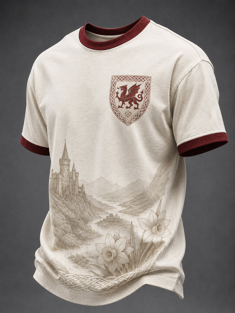 Men's Welsh Dragon Printed T-shirt