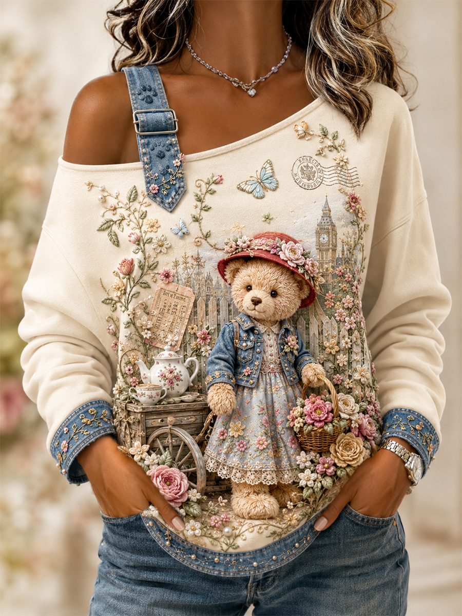 Women's Casual Off-Shoulder Sweatshirt