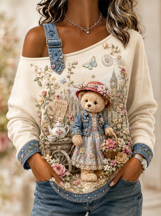 Women's Casual Off-Shoulder Sweatshirt