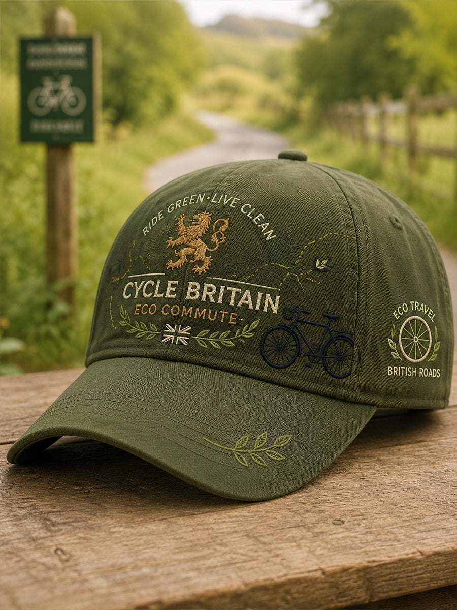 Hat Printed With Eco-Friendly Travel-Themed Elements