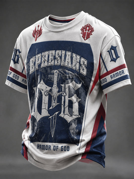 Men's British Style Faith Printed T-shirt