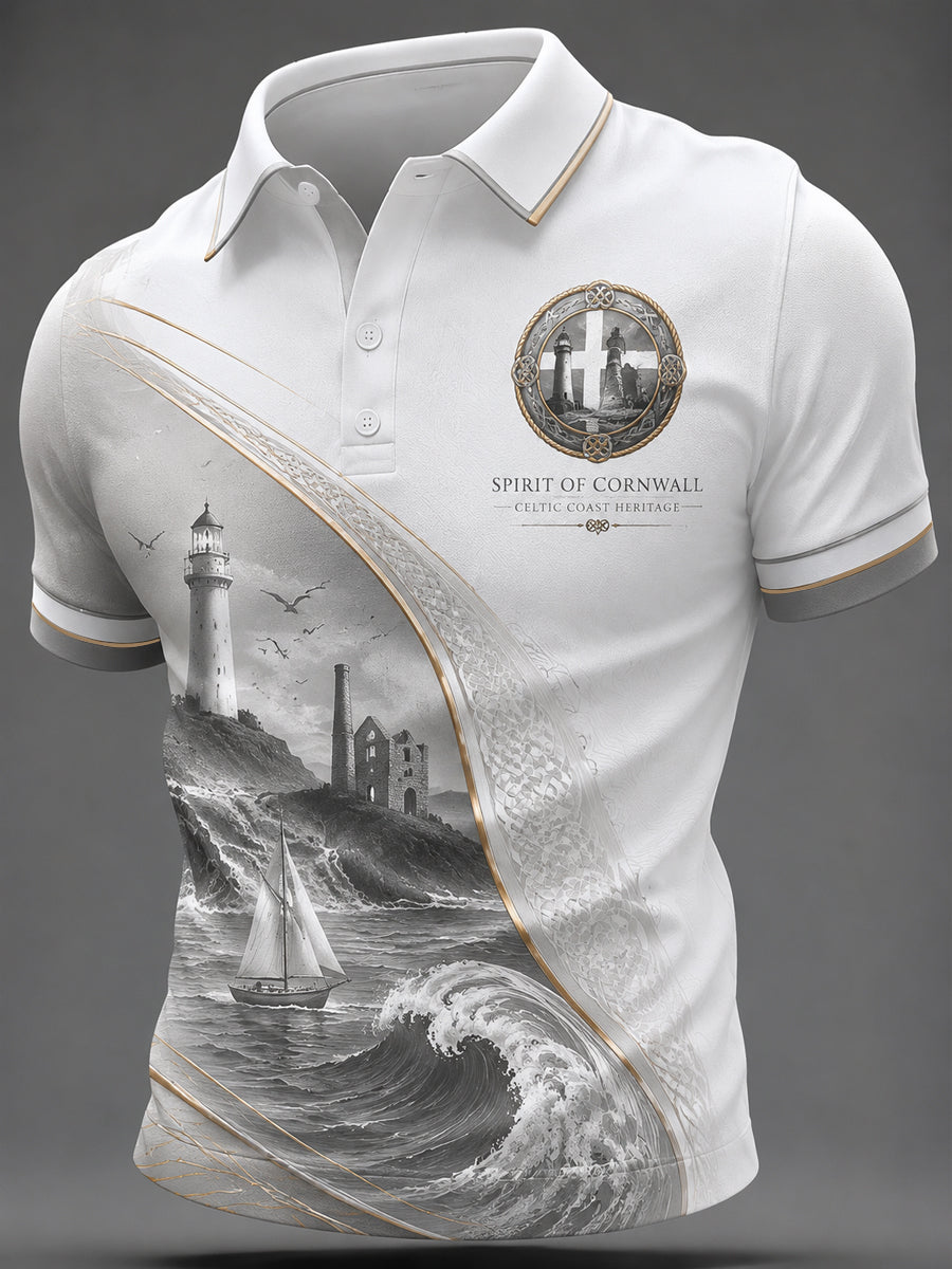 Men's Cornish Celtic-style Print Casual Top