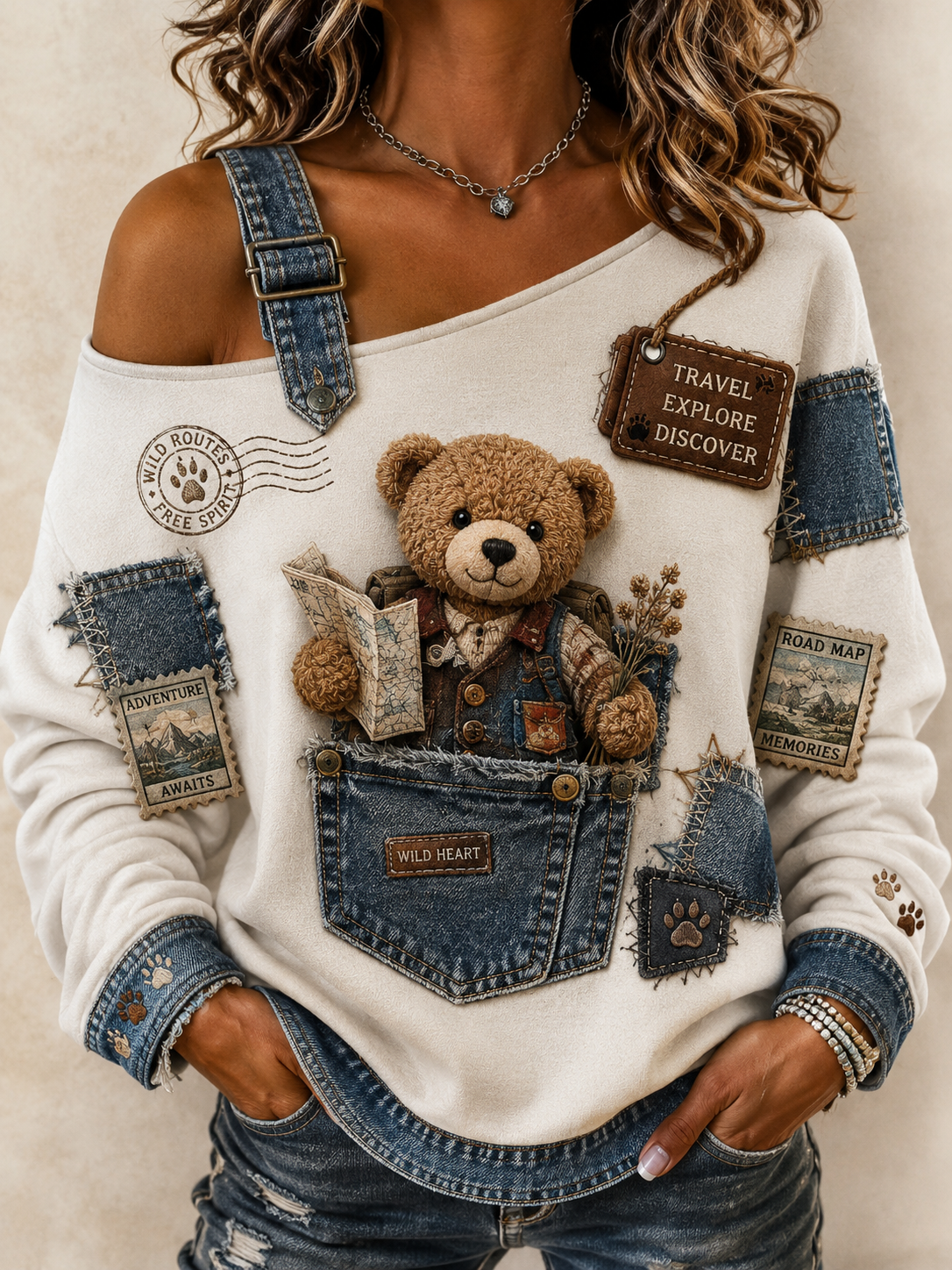 Women's Casual Off-Shoulder Sweatshirt