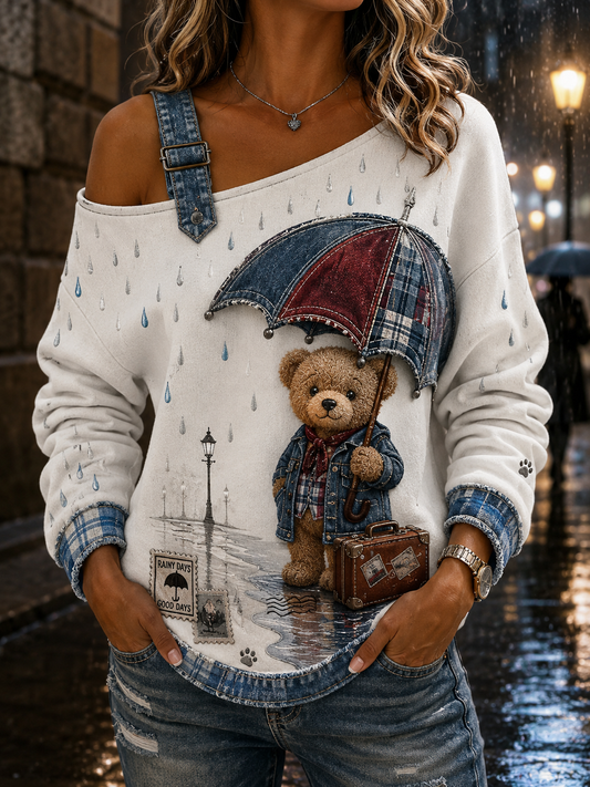 Women's Casual Off-Shoulder Sweatshirt