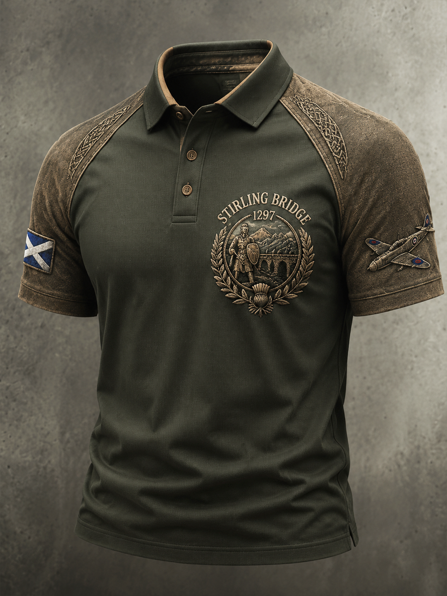 Men's Scottish veterans of the Battle of Stirling Bridge polo shirt