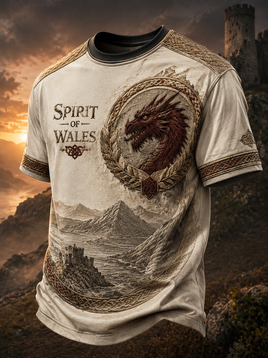Men's Welsh Dragon Printed T-shirt