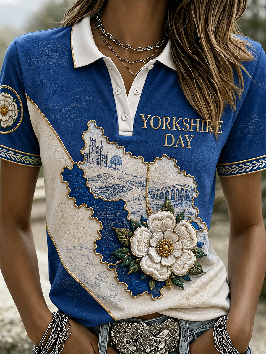 Women's Yorkshire Day Short-Sleeved T-Shirt Polo T-Shirt