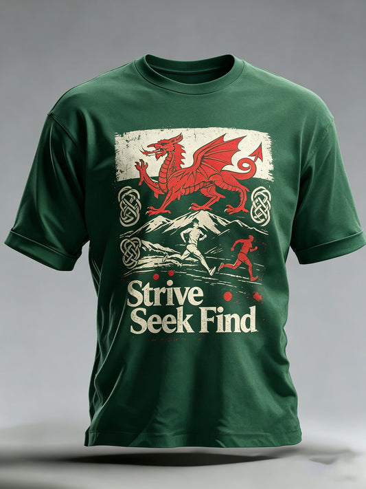 Men's Wales Outdoor Running Culture Art Print T-Shirt