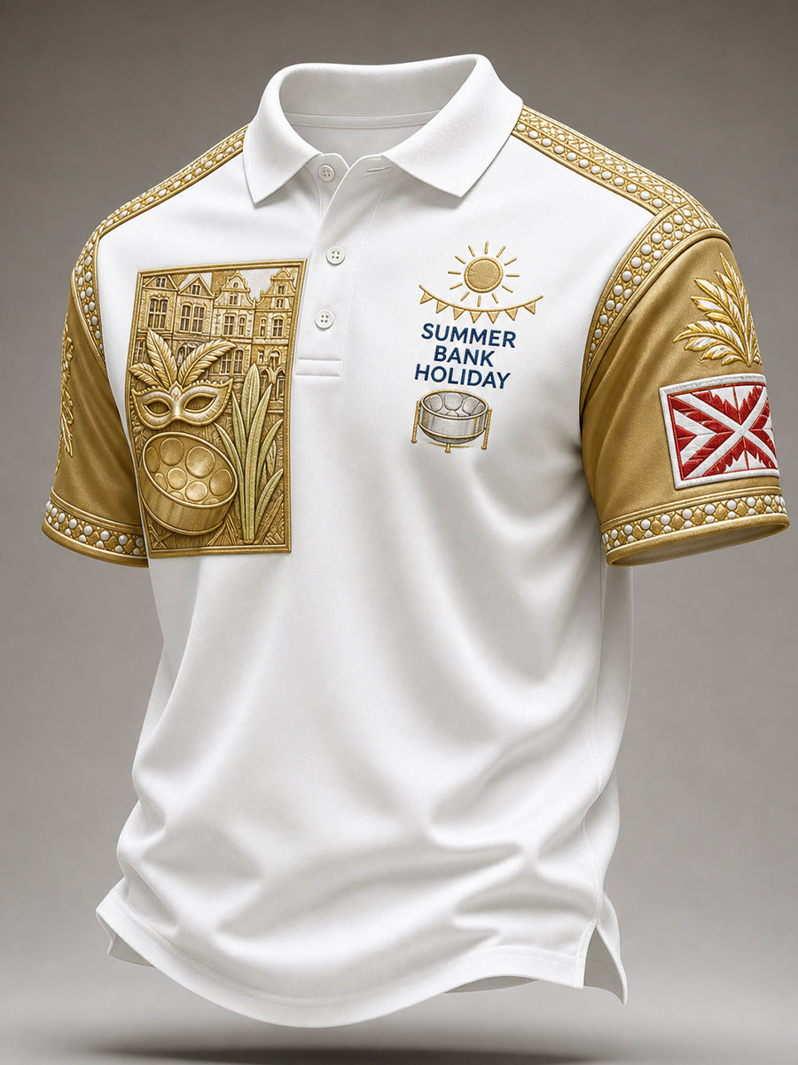 Men's Vintage-Style Casual Polo Shirt – London Notting Hill Carnival Print