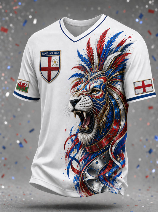 Men's Vintage-Style Casual T-Shirt with London Notting Hill Carnival Print