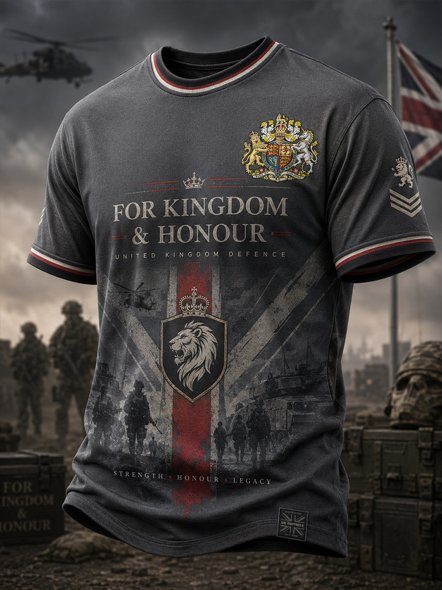 Men's Short-Sleeve T-Shirt With Vintage Veteran Commemorative Print