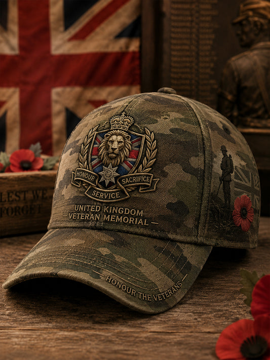 Men's Vintage-Style Hat With Veteran Commemorative Print