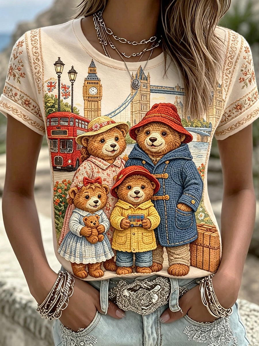 Women's Printed Vintage Fashion Loose Short Sleeve T-Shirt