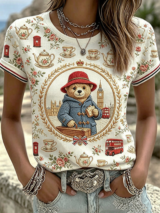 Women's Printed Vintage Fashion Loose Short Sleeve T-Shirt