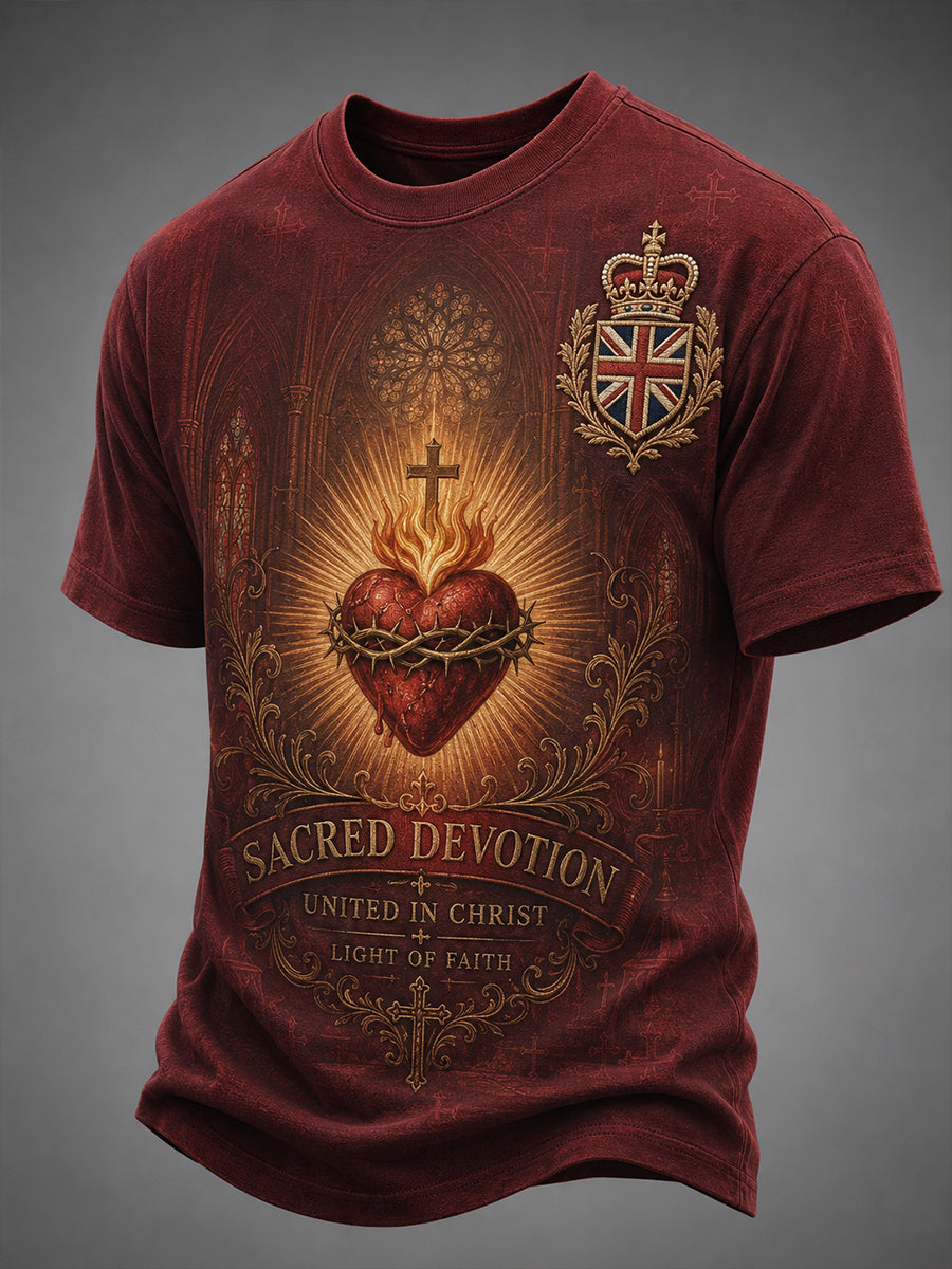 Men's Short-Sleeve T-Shirt With Christian Faith-Themed Print