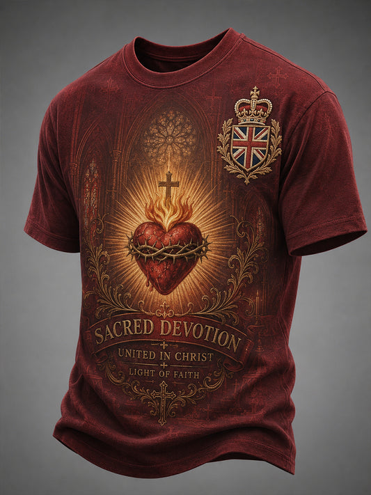 Men's Short-Sleeve T-Shirt With Christian Faith-Themed Print