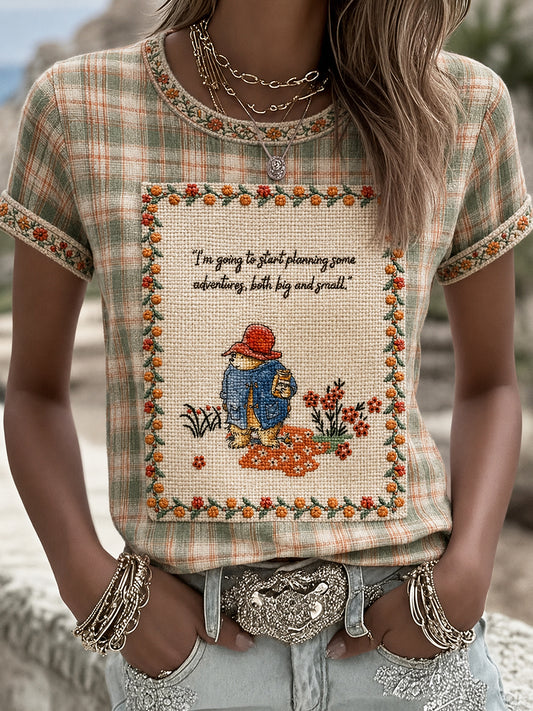 Women's Printed Vintage Fashion Loose Short Sleeve T-Shirt
