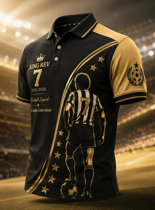 Men's British Commemorative Kevin Keegan Legendary Figure Art Print Casual Polo