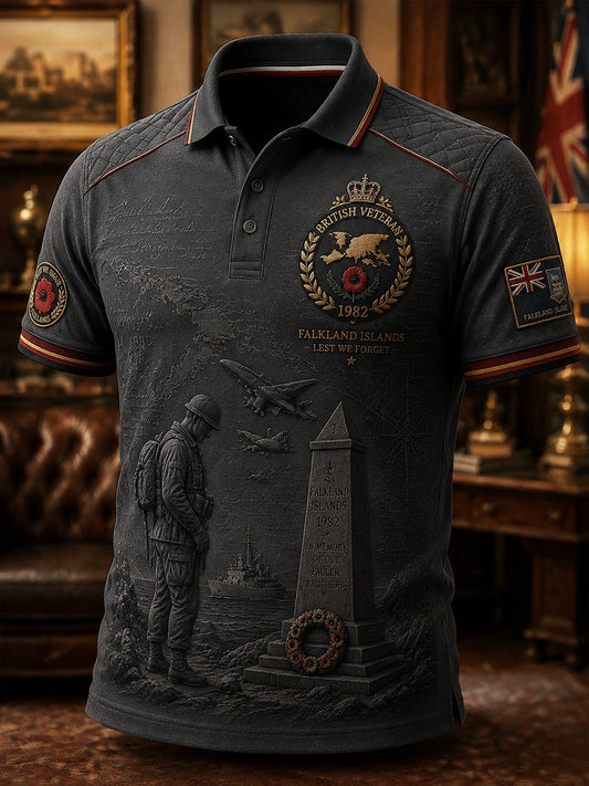 Men's Falklands War Veteran Short Sleeves Polo Shirt