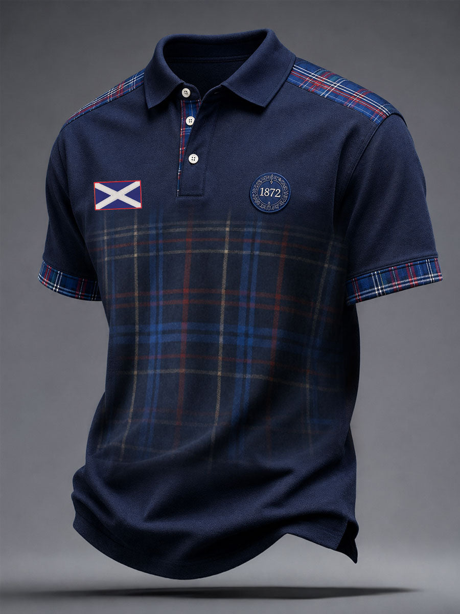 Men's Glasgow Football Lover Art Printed Casual Tops