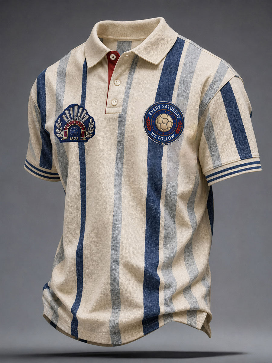 Men's Glasgow Football Lover Art Printed Casual Tops