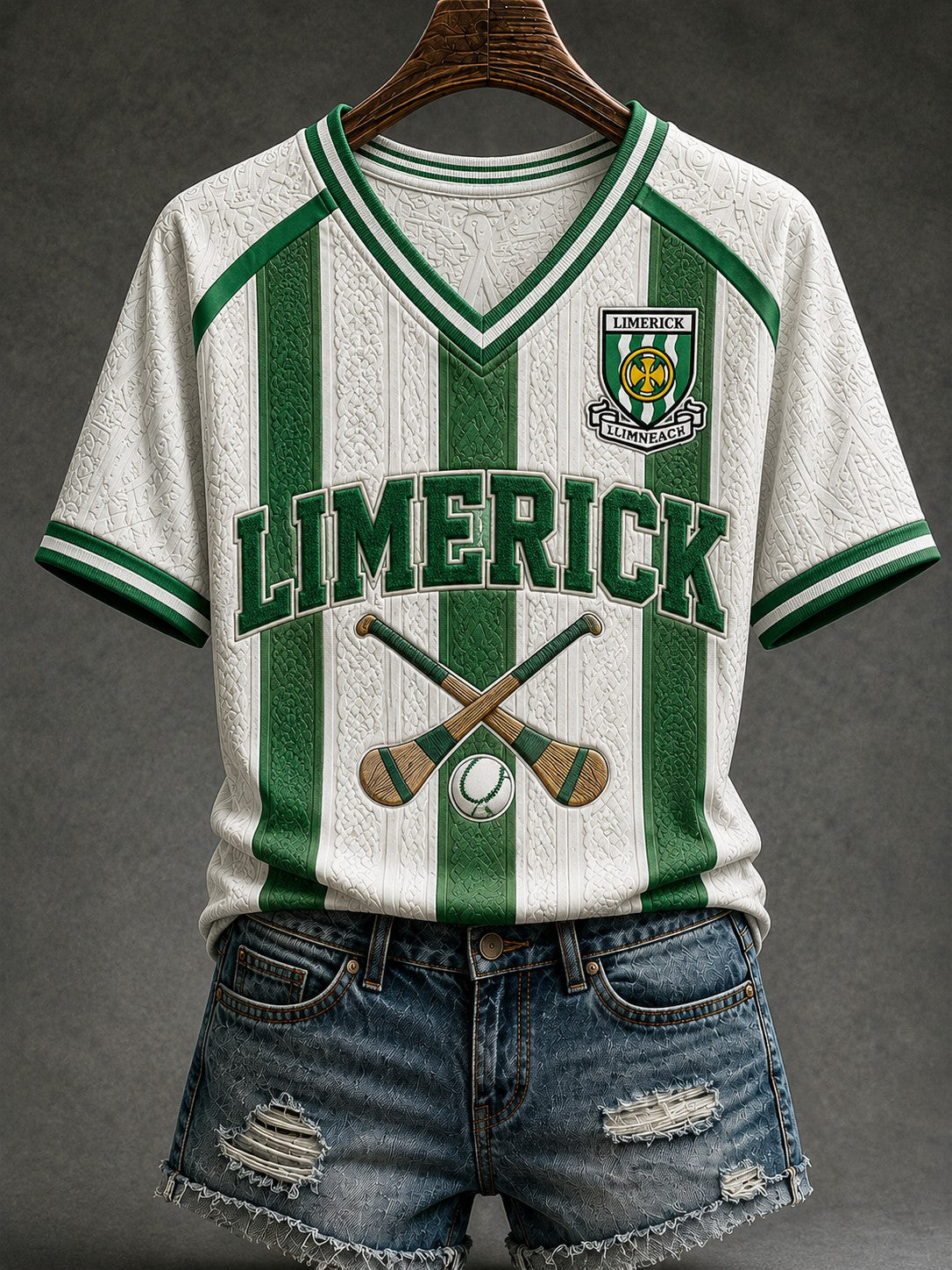 Women's Limerick Hurling Printed V-neck T-shirt