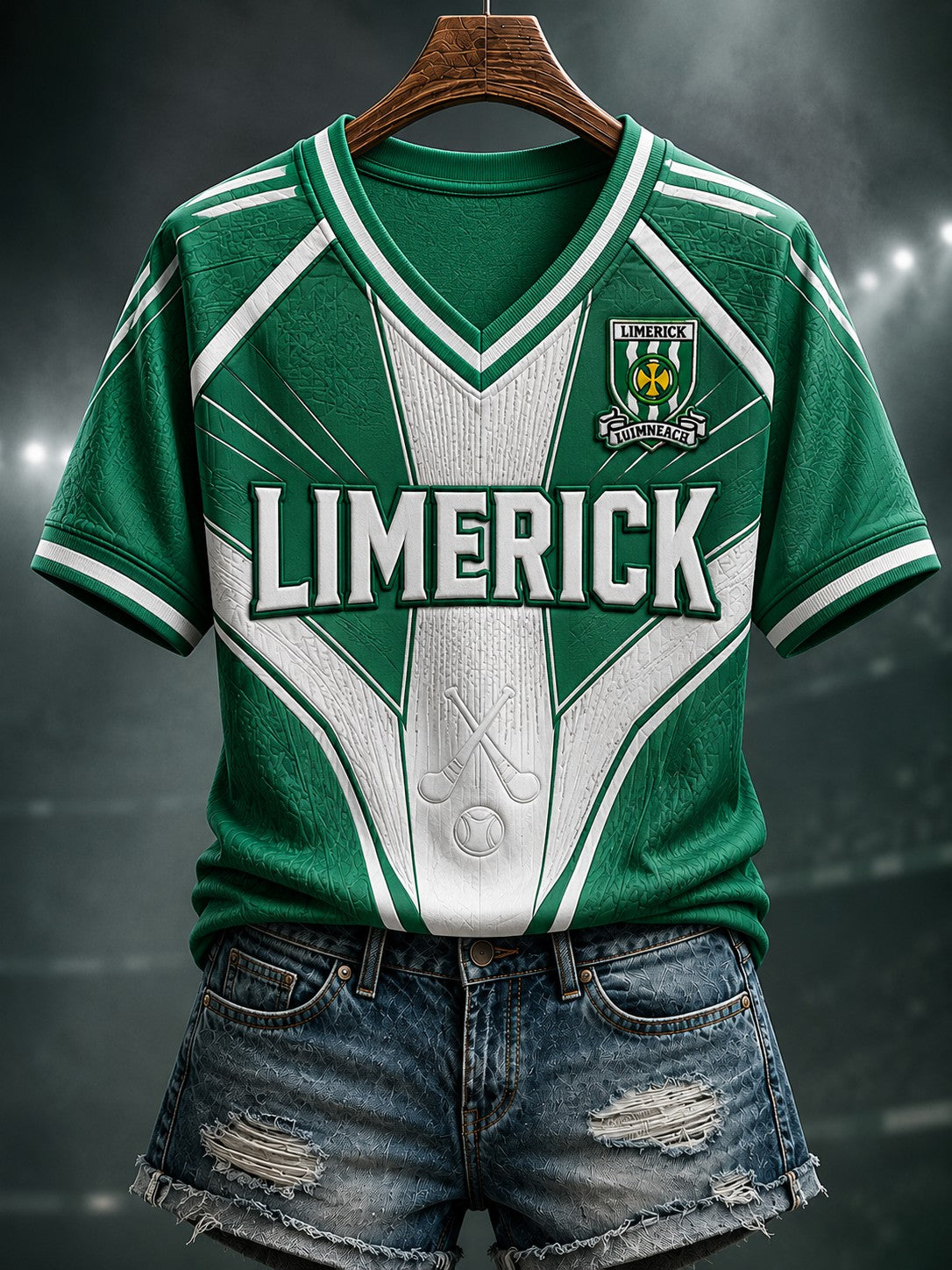 Women's Limerick Hurling Printed V-neck T-shirt