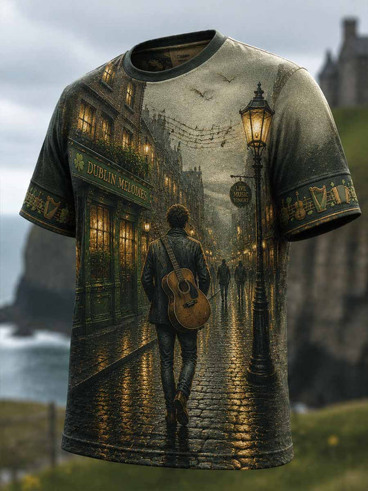Men's Commemorative Glen Singer Pattern Print T-Shirt