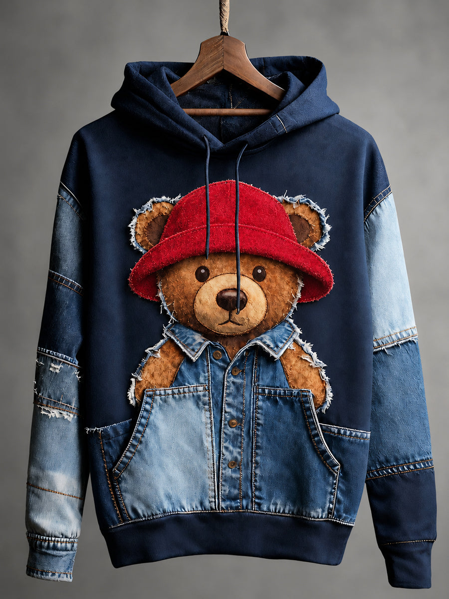 Unisex Paddington Bear Printed Long Sleeved Hooded Sweatshirt