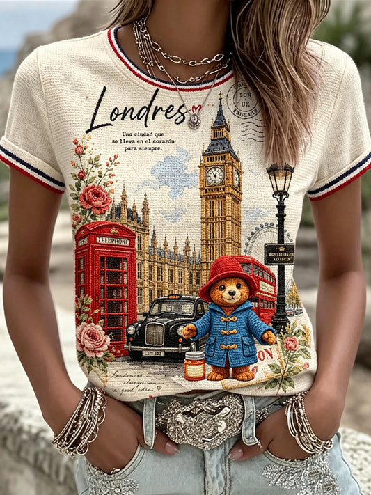 Women's Printed Vintage Fashion Loose Short Sleeve T-Shirt