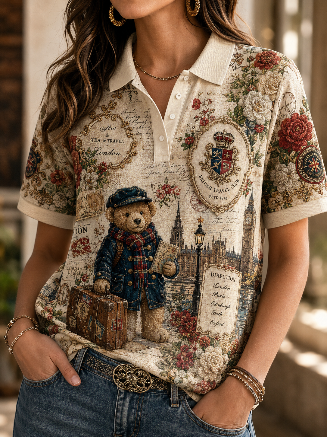 Women's Paddington Bear Polo T-Shirt