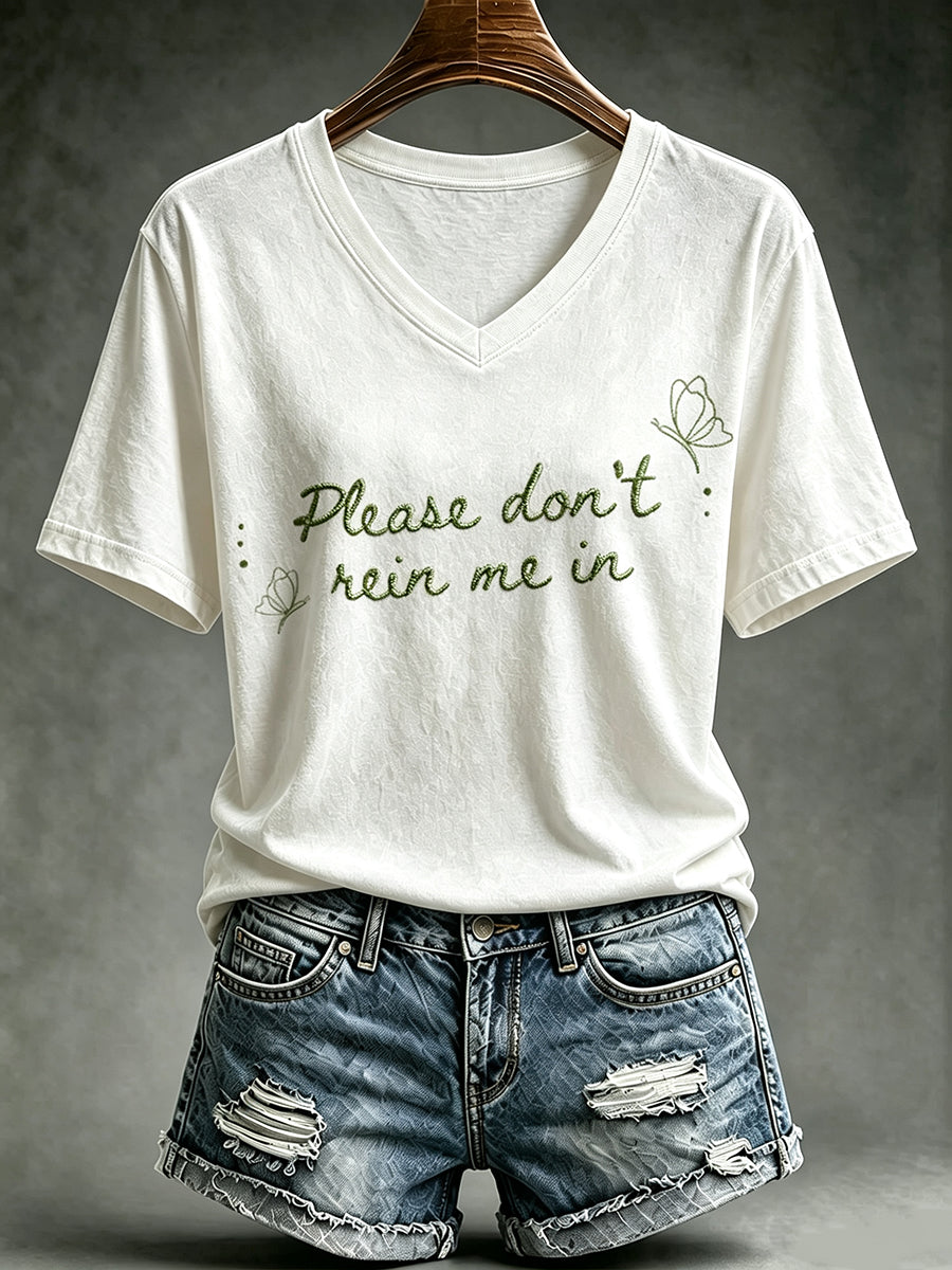 Women's Please Don't Rein Me In Printed T-shirt