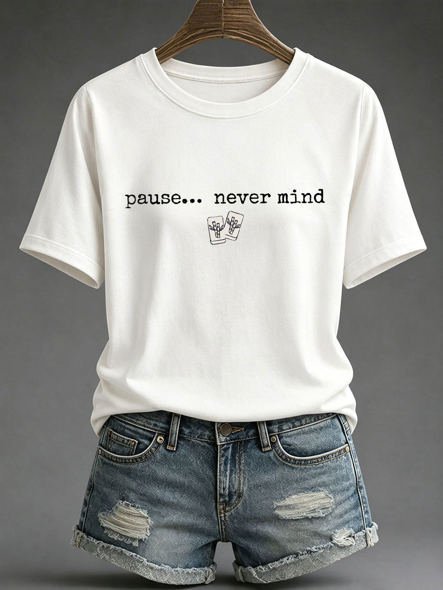 Women's Mahjong Print Casual T-Shirt