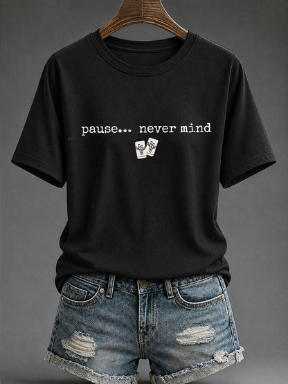 Women's Mahjong Print Casual T-Shirt