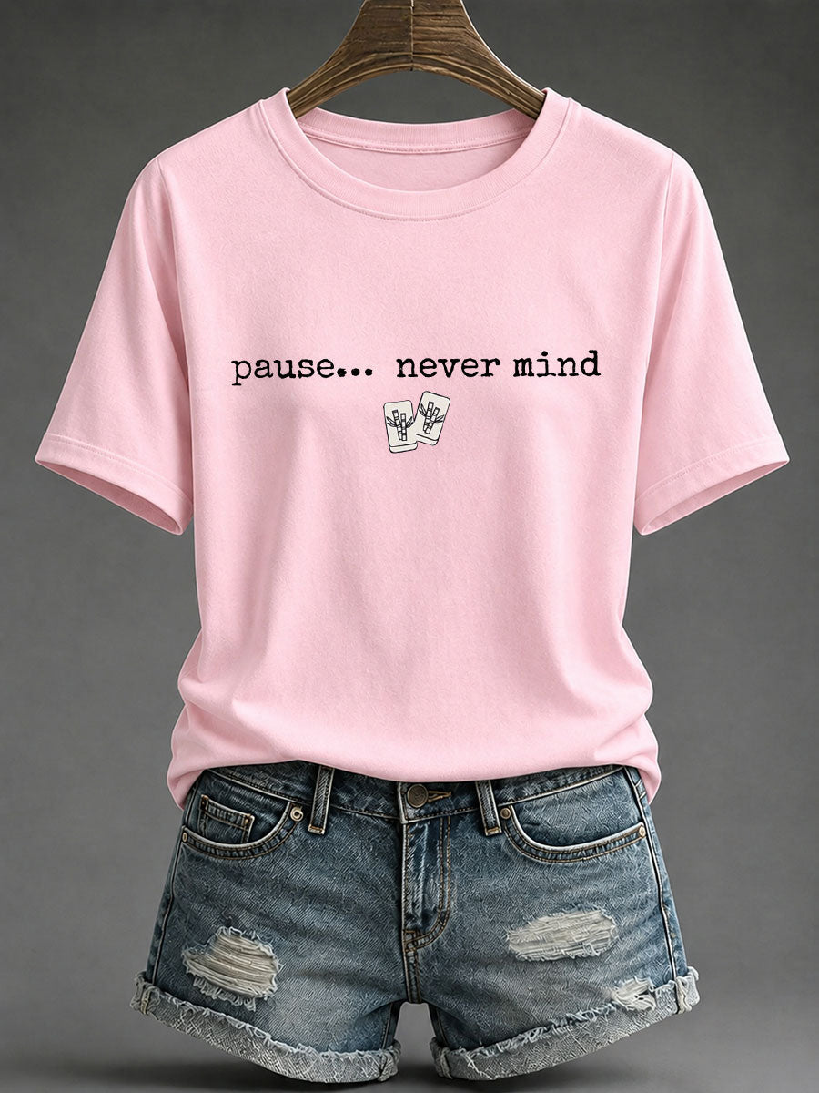 Women's Mahjong Print Casual T-Shirt