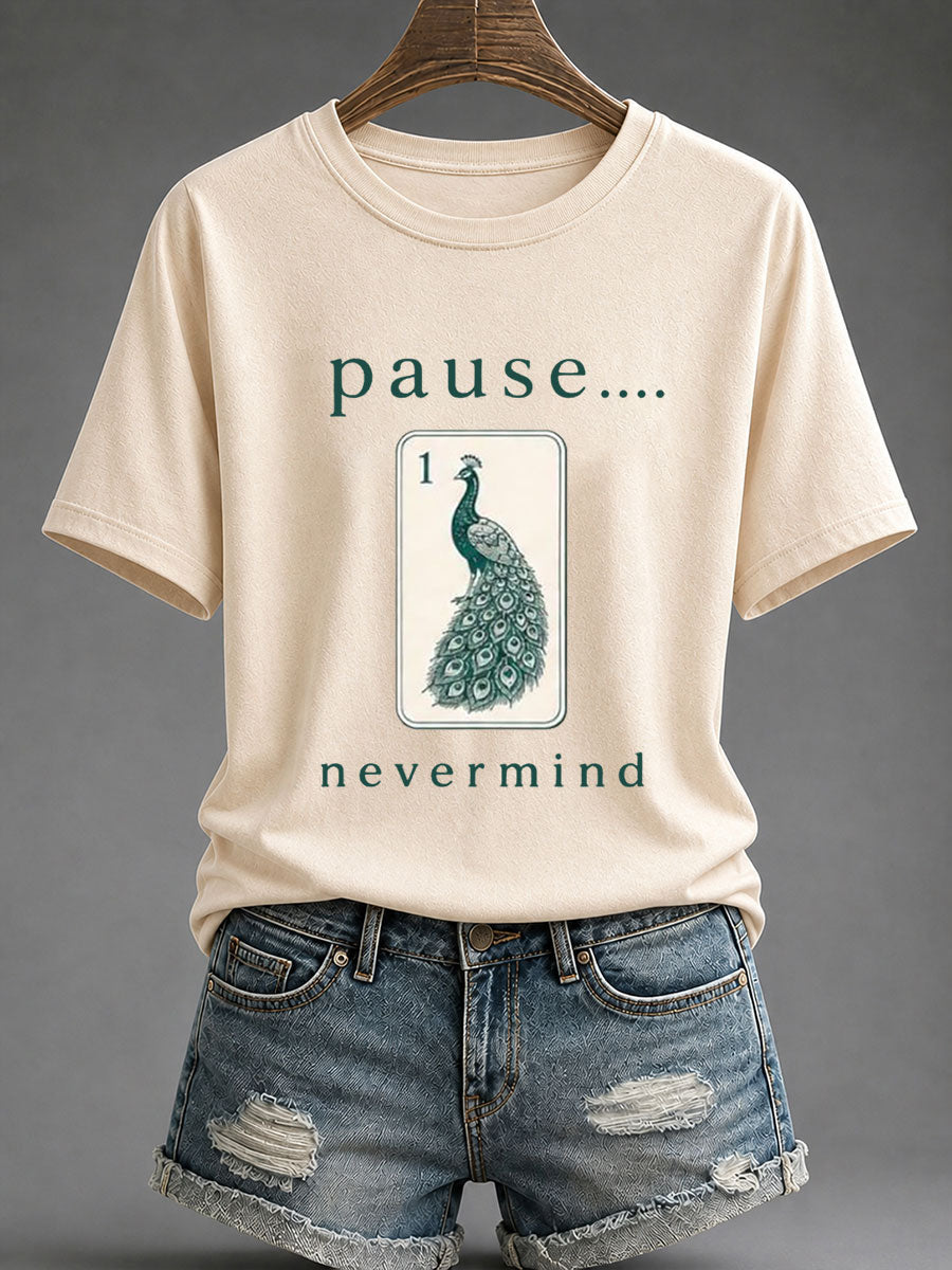 Women's Funny Mahjong Print Casual T-Shirt