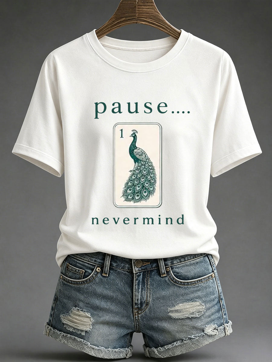 Women's Funny Mahjong Print Casual T-Shirt