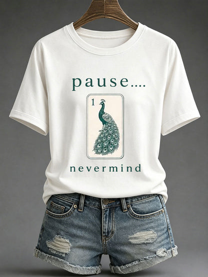 Women's Funny Mahjong Print Casual T-Shirt